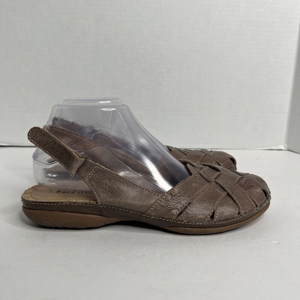 BARETRAPS Womens Darletta Slingback Woven Fisherman Sandals Tan Leather SZ 9 M